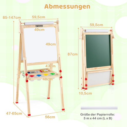 3-in-1 Kinderstaffelei – magnetisch, verstellbar, zusammenklappbar