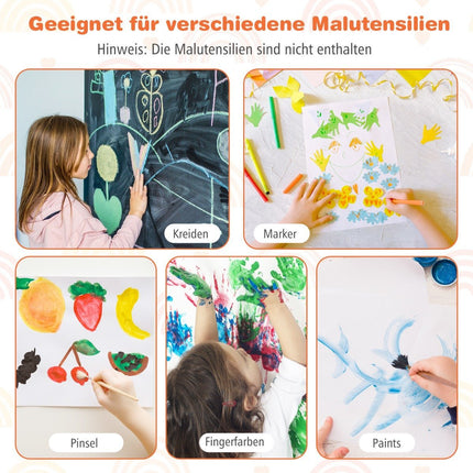 3-in-1 Kinderstaffelei mit Kreidetafel, Whiteboard und Papierrolle