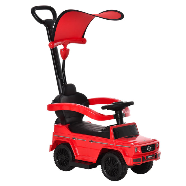 3-in-1 Kinder Rutscherauto mit Schiebestange, Rot, 18-36 Monate