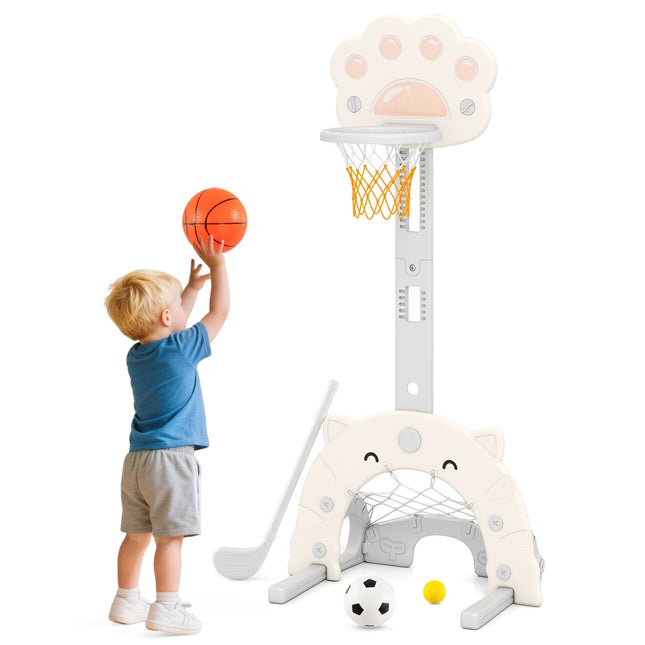 3-in-1 Sportcenter für Kinder: Basketball, Fußball, Golf
