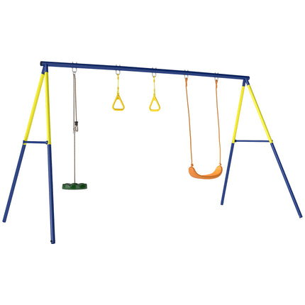 3-in-1 Kids Swing Set, Steel Frame, 150 kg Capacity
