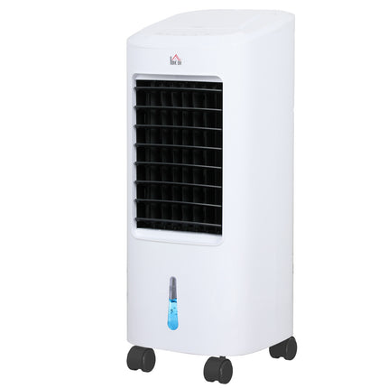 Climatiseur mobile 3 en 1 avec humidification et refroidissement par eau, climatiseur oscillant automatique de 7 L avec minuterie de 7,5 h, refroidisseur d'air à 3 vitesses de 65 W avec télécommande, pour 20 ㎡ Blanc |