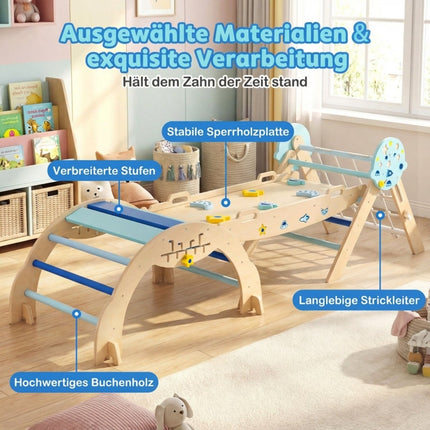 3-in-1 Montessori Climbing Set with Ramp & Arch