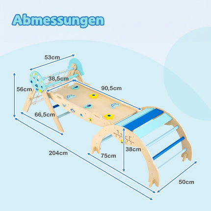 3-in-1 Montessori Climbing Set with Ramp & Arch