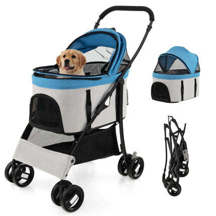 3-in-1-Haustierwagen, faltbar, bis 15kg, blau