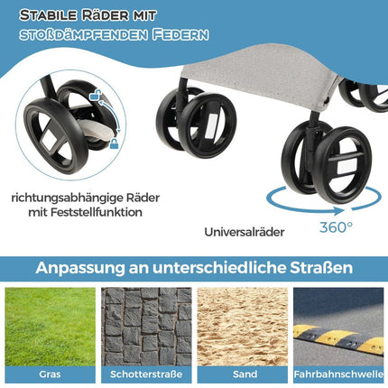 3-in-1-Haustierwagen, faltbar, bis 15kg, blau
