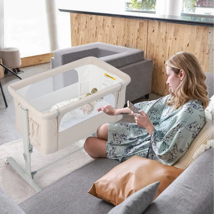 3-in-1 tragbares Babybett mit verstellbarer Höhe und Netz
