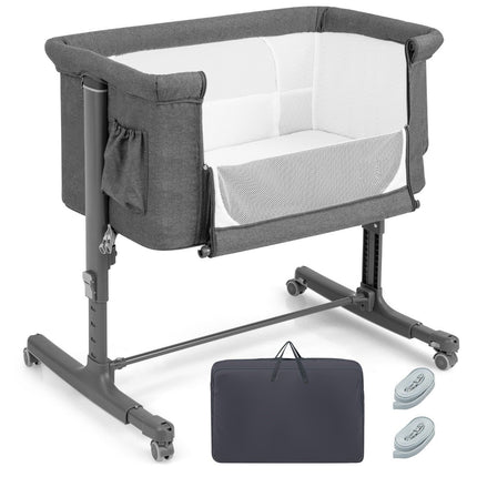 3-in-1 tragbares Babybett mit verstellbarer Höhe und Netzstoff