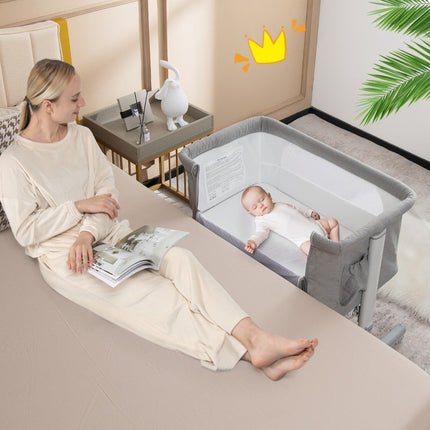 3-in-1 Tragbares Babybett mit verstellbarer Höhe und Netzstoff