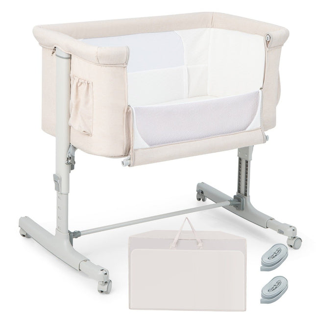 3-in-1 tragbares Babybett mit verstellbarer Höhe und Netz