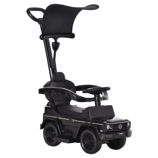3-in-1 Rutscherauto mit Schiebestange, Schwarz, 18-36 Monate