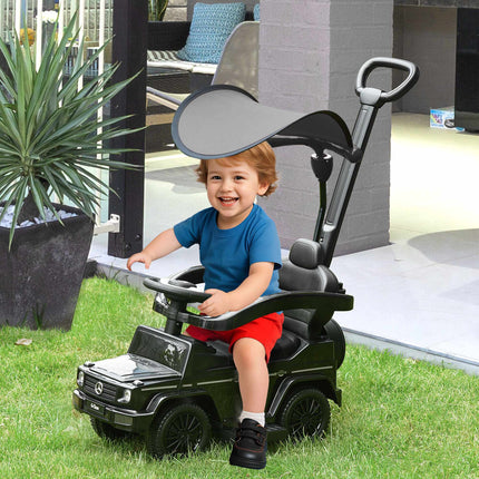 3-in-1 Rutscherauto mit Schiebestange, Schwarz, 18-36 Monate