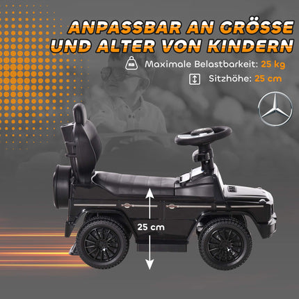 3-in-1 Rutscherauto mit Schiebestange, Schwarz, 18-36 Monate