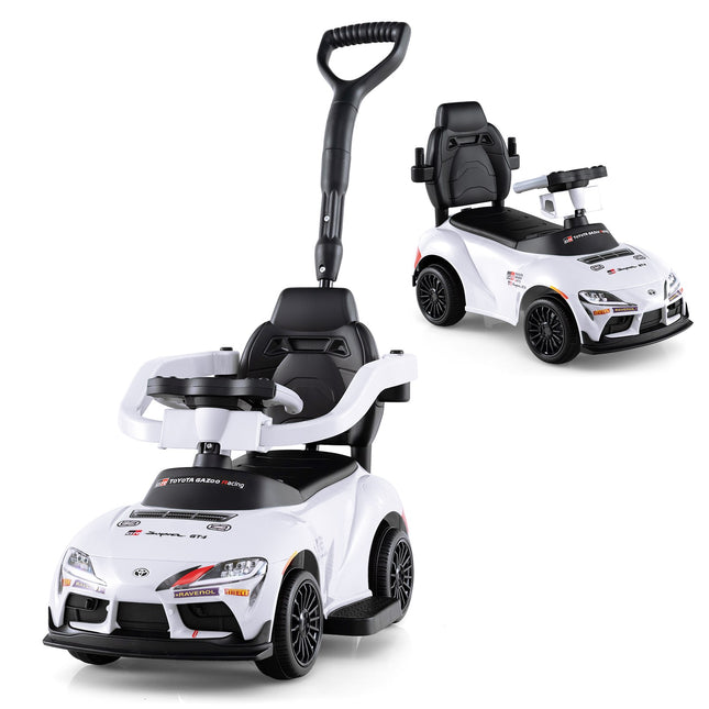 3-in-1 Rutscherauto mit Stauraum und Schiebegriff, Weiß