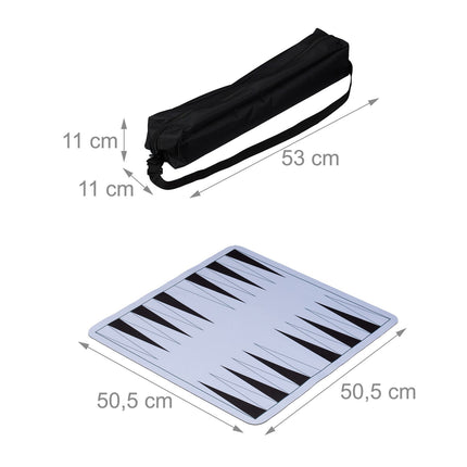 3-in-1 Rollable Chess, Draughts & Backgammon Set