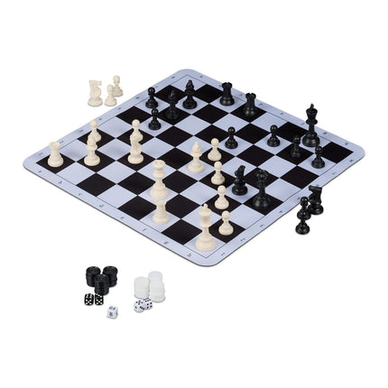 3-in-1 Rollable Chess, Draughts & Backgammon Set