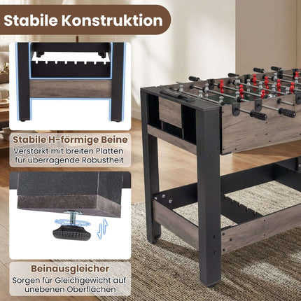 3-in-1 Rotating Game Table – Foosball, Billiards, Table Tennis
