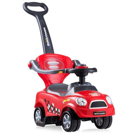 3-in-1 Toddler Ride-On Car with Safety Features, Red
