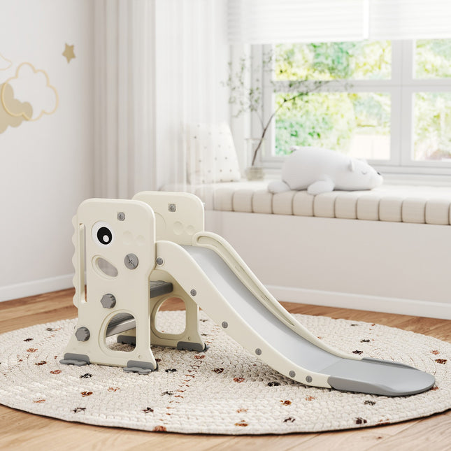 3-in-1 Kleinkinderrutsche mit Klettergerüst und Basketballkorb, faltbar