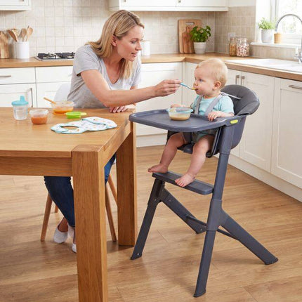 3-in-1 Wasbare Kinderstoel met Dienblad en Voetensteun, Grijs