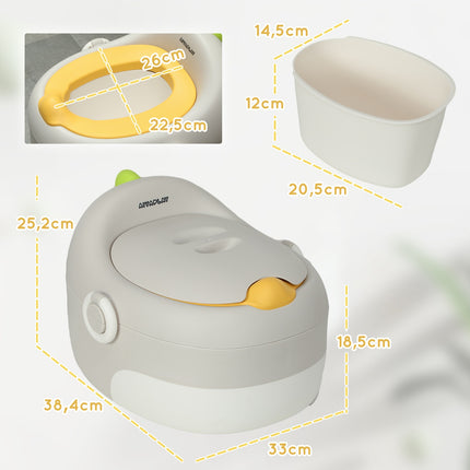 3-in-1 Kinder-Töpfchen mit Griff, grau, bis 50 kg