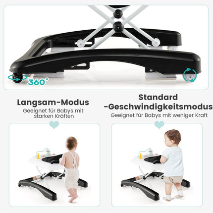 3 in 1 foldable baby walker with adjustable height &amp; Speed Black