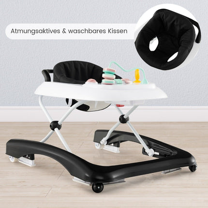 3 in 1 foldable baby walker with adjustable height &amp; Speed Black
