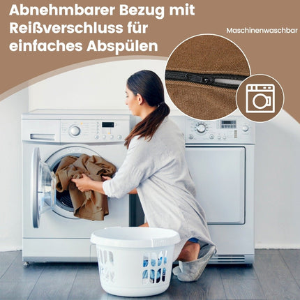 3-in-1 Klappsofa mit waschbarem Bezug, extra dicker Schaumstoff (15 cm), braun