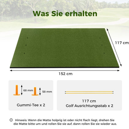 3-in-1 Golf-Abschlagmatte. Hochwertige Abschlagmatte mit Kunstrasen, 152 x 117 cm.