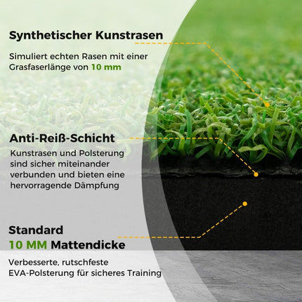 3-in-1 Golf-Abschlagmatte. Hochwertige Abschlagmatte mit Kunstrasen, 152 x 117 cm.