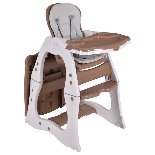 3 in 1 Hochstuhl &amp; Babystuhl &amp; Sitzgruppe mit 3-fach verstellbarem Essbrett