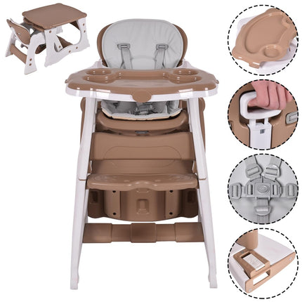 Chaise haute 3 en 1, chaise bébé et ensemble de sièges avec plateau-repas réglable en 3 positions