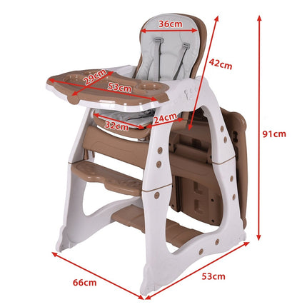 Chaise haute 3 en 1, chaise bébé et ensemble de sièges avec plateau-repas réglable en 3 positions