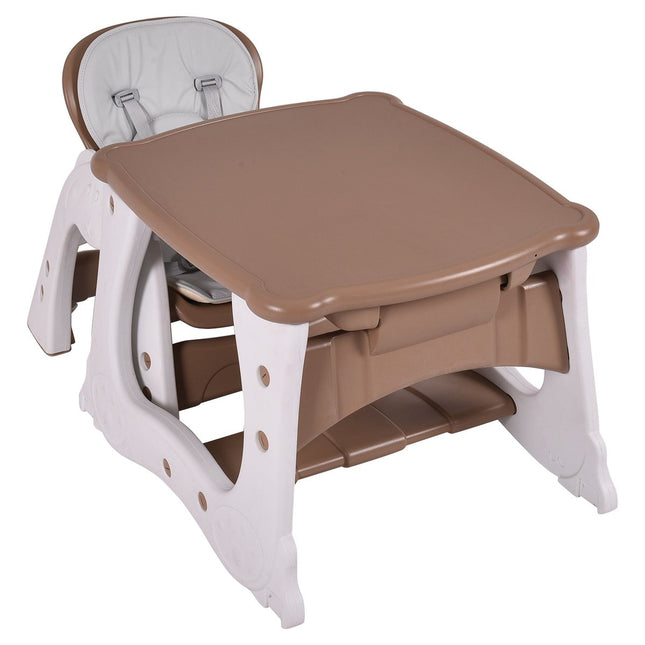 3 in 1 Hochstuhl &amp; Babystuhl &amp; Sitzgruppe mit 3-fach verstellbarem Essbrett