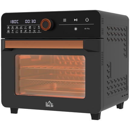 Mini four 3 en 1 avec air pulsé, panier à friture, minuterie, 40 °C-220 °C, mini four 20 L avec grille, plaque de cuisson, plateau ramasse-miettes