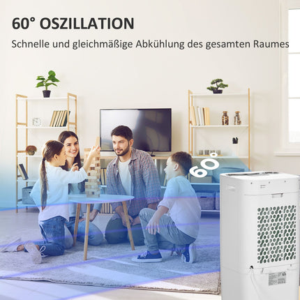 Mobiles Klimagerät – 15 l, 60° Oszillation, Fernbedienung