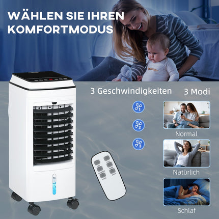 3-in-1 tragbare Klimaanlage mit Luftbefeuchter, 4L, Fernbedienung