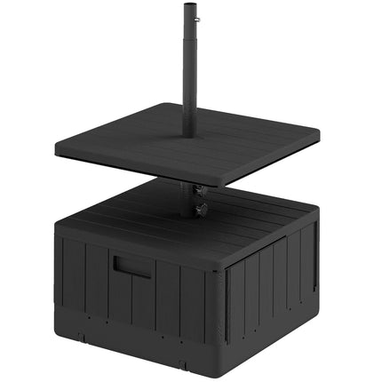3-in-1 Sonnenschirmständer 80 kg, befüllbar und bepflanzbar, schwarz