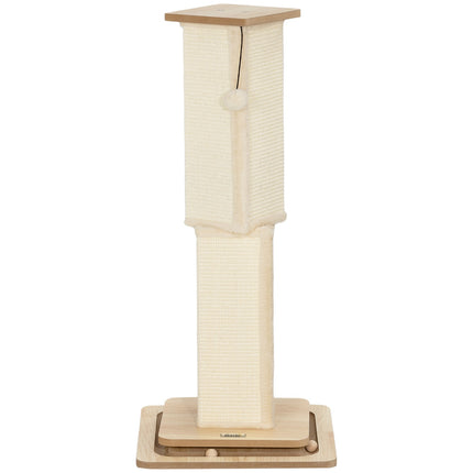 Arbre à chat 3 en 1, arbre à chat de 87 cm, arbre à chat en sisal avec balle de jeu, arbre à chat pour chats, meuble à gratter pour chat, intérieur, chêne