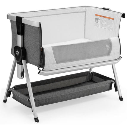 3 in 1 side bed & baby cradle baby bed with 7-way adjustable height dark gray