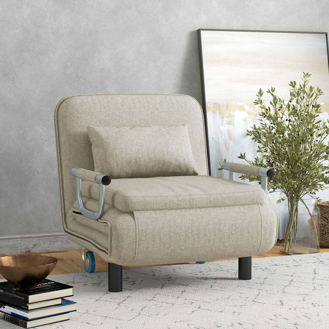 Klappbares Schlafsofa, 120 kg Tragkraft, grau, verstellbare Rückenlehne