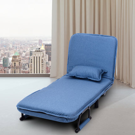 Canapé-lit 3 en 1, lit pliant, lit d'appoint, chaise pliante, bleu
