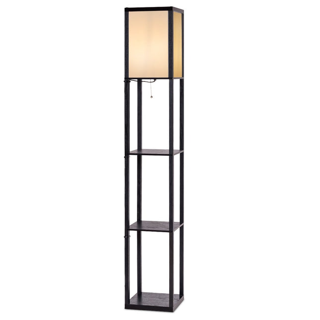 3-stufiges Stehleuchtenregal moderne Stehleuchte Standleuchte 26 x 26 x 160 cm schwarz