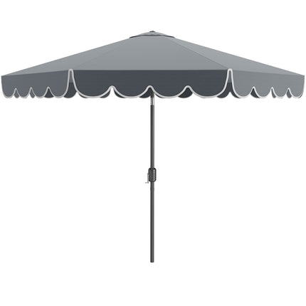 3m Grey Patio Umbrella, Crank Handle, Tilt Function