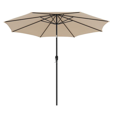 3m Ampelschirm, 8-fach kippbar, Kurbelmechanismus, belüftete Oberseite, Beige