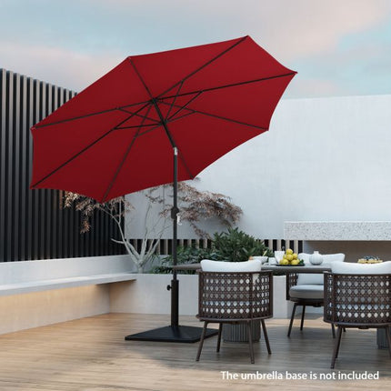 3m Terrassenschirm – Kurbelgriff, Druckknopf-Kippfunktion, 8 Streben