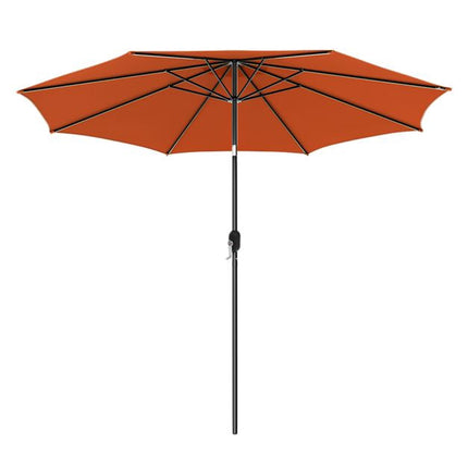 3m Sonnenschirm, mit Knickfunktion und Kurbel, 8-Rippen-Schirmdach, Orange