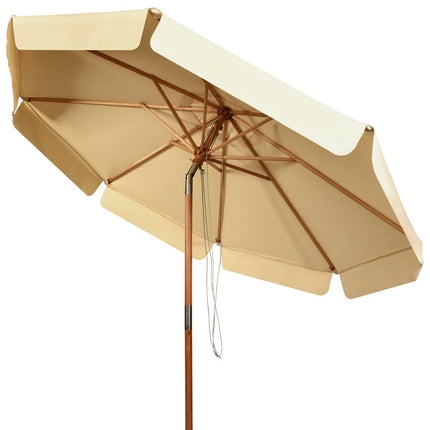3m neigbarer Sonnenschirm aus wasserdichtem Polyestergewebe Terrassenschirm mit UV-Schutz beige