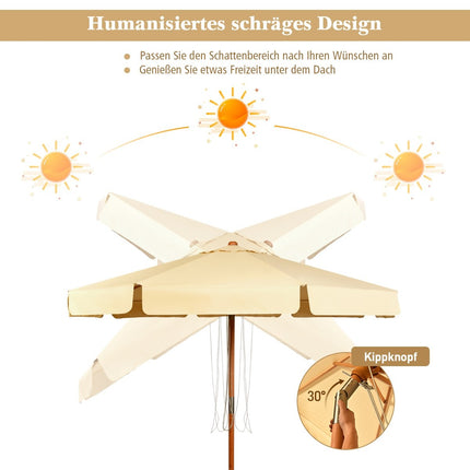 3m neigbarer Sonnenschirm aus wasserdichtem Polyestergewebe Terrassenschirm mit UV-Schutz beige