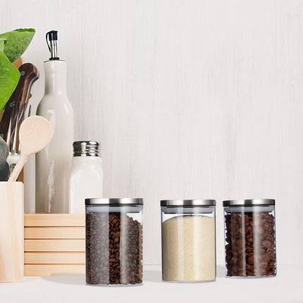 3-pack 600 ml glass jars with lids